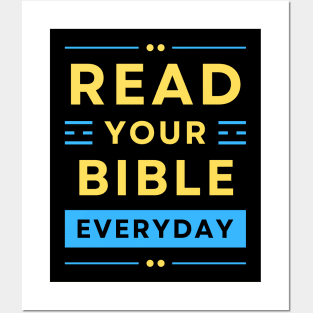 Read Your Bible Everyday | Christian Typography Posters and Art